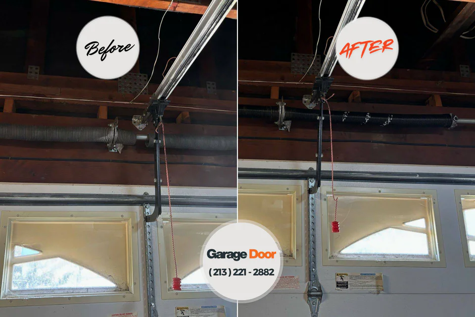 Before and after: garage door repair Liberty, SC